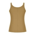 thumbnail image 3 of APEXFWDT Women's Plus Size Ribbed Scoop Neck Tank Top Sleeveless Solid Color Basic Camisole Layering Undershirt,S,Khaki, 3 of 5