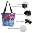 thumbnail image 4 of Rocae Capybara Bathtub Fun for Shoulder Bags for Women Tote Bag for Women with Zipper Closure, 4 of 6