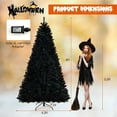thumbnail image 6 of Resenkos 8-Ft Black Artificial Halloween Christmas Tree with Sounds - Black, 6 of 8