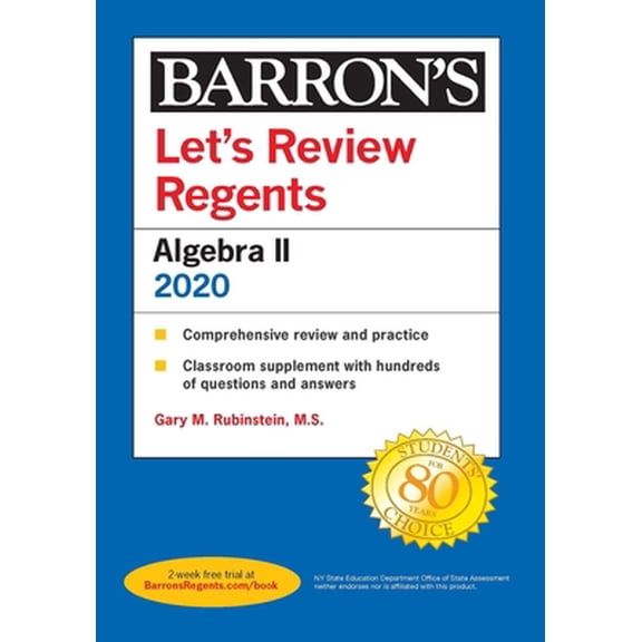 Pre-Owned Let's Review Regents: Algebra II 2020 (Paperback) 1506253873 9781506253879