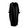 thumbnail image 3 of BiZtdJrK Mother's Day Gifts! Women's Cotton Linen Shirts Button Down Long Tunic Tops Casual Long Sleeve Lapel Dressy Blouse Beach Cover Ups Black S, 3 of 5