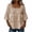 A-Khaki, variant on Womens Blouses 3/4 Sleeve Ruffle Bell Sleeve T Shirts Loose Solid Color Square Neck Pullover Lace Casual Fall Tops Purple 2XL