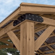 Backyard Discovery Norwood 10' x 10' Cedar Wood Gazebo, Galvanized Steel Roof, PowerPort