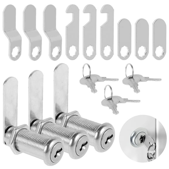 Ikoopy 3Pcs Cabinet Locks with Keys 1-1/2inch Cabinet Cam Locks Set Zinc Alloy RV Storage Locks Secure Drawer Lock Keyed Alike Mailbox Locks Cabinet Lock Replacement for Cabinet RV Drawers