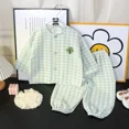 thumbnail image 3 of Conjunto de ropa de dormir de algodón de nube para niños, ropa de hogar con estampado de dibujos animados para niños y niñas, traje de dos piezas, cárdigan para primavera, otoño y verano, 3 of 5
