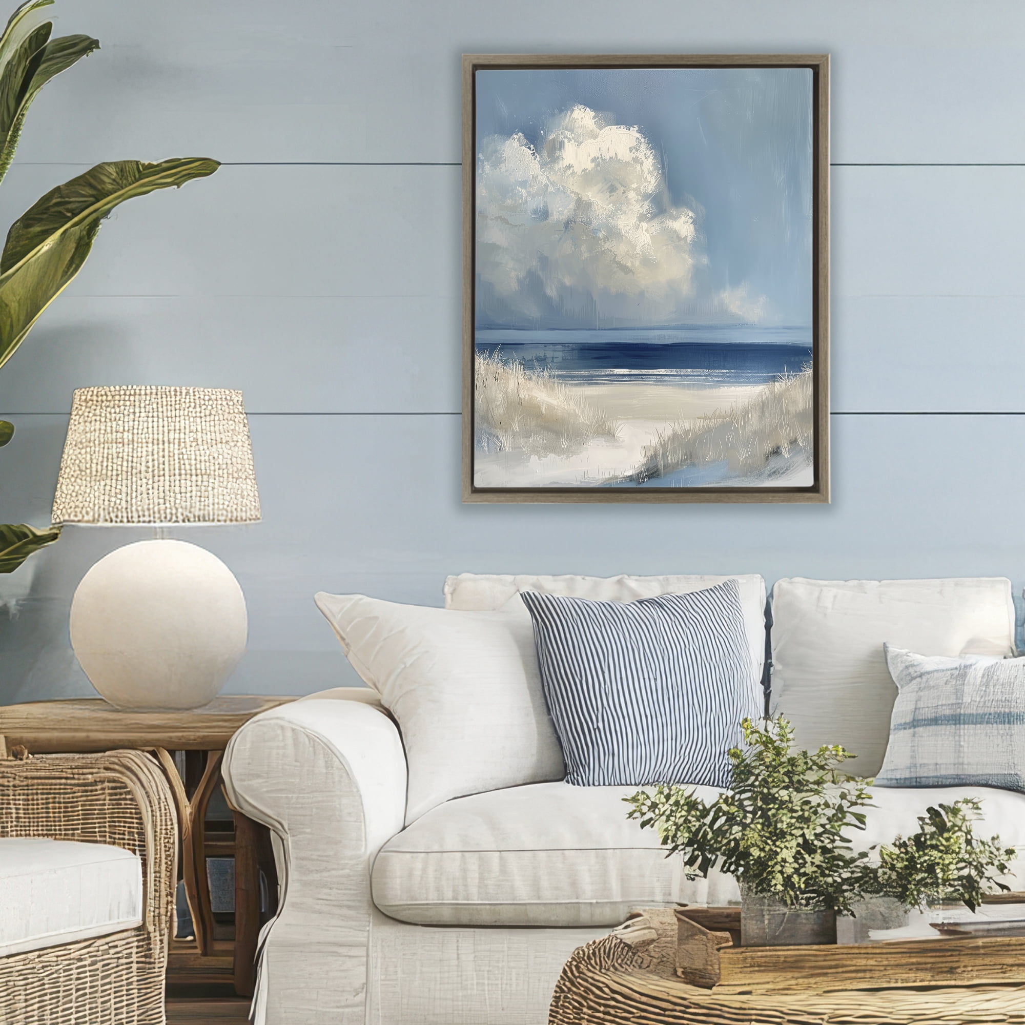 Stupell Industries Dark Waters Ahead Brown Framed Floater Canvas Wall Art, design by Petal Prints Design
