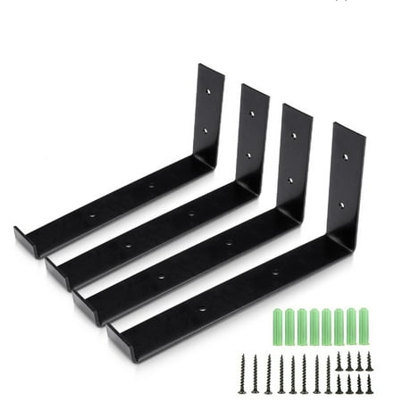 

4Pcs Heavy Duty Iron Shelf Brackets for Wall L Shaped Metal Shelving Bracket Supports