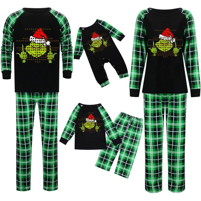 Pyjamas de Noël pour Famille Ensembles Assortis Pyjamas de Famille Couples Pyjamas de Noël Pyjamas de Vacances Pyjamas