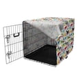 thumbnail image 3 of Cats Dog Crate Cover, Colorful Cats and Dogs Animal Silhouettes Domestic Pets Cartoon Canine Characters, Easy to Use Pet Kennel Cover for Medium Large Dogs, 35" x 23" x 27", Multicolor, by Ambesonne, 3 of 6