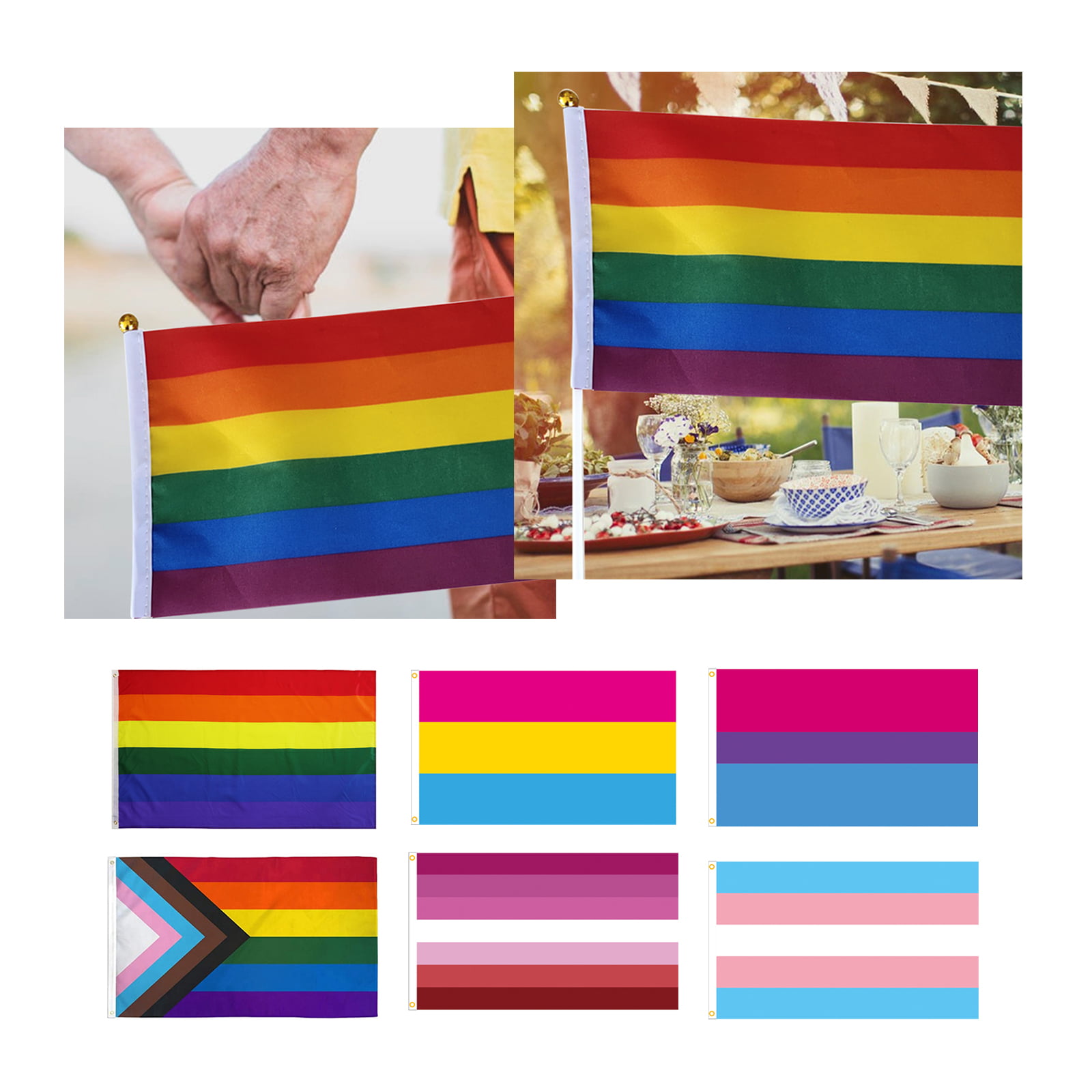 4x6 Foot Rainbow Flag Fly Breeze ANLEY Gay Pride Banner Flags Polyester with Brass Grommets 4 X 6 Ft Vivid Color and UV Fade Resistant Canvas Header and Double Stitched 