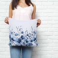 thumbnail image 2 of Blue Blooms Floral Pillow Covers 20x20 Inch Decorative Throw Pillow Cover, Spring Flowers Botanical Blue Ombre Sofa Pillowcases Accent Cushion Case Home Decor Bedroom Living Room, 2 of 6