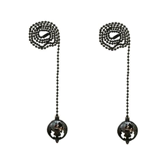 Royal Designs 24 Inch Adjustable Ceiling Fan Pull Chain Extension with Glimmering Star Ornament, Oil Rubbed Bronze, Set of 2
