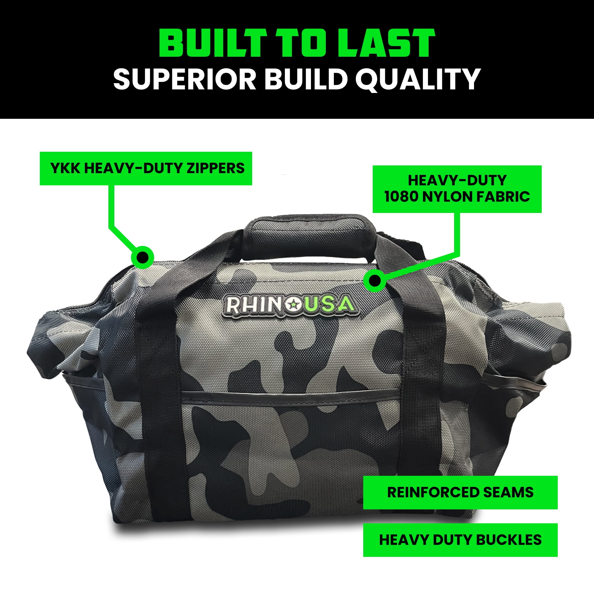 Rhino USA Heavy Duty Recovery Gear Storage Bag - Ultimate Recovery Kit Equipment Bag (Camo)