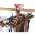 thumbnail image 3 of Organizador de cinturones multifuncional, colgador de corbatas, ahorrador de espacio marrón, 3 of 9