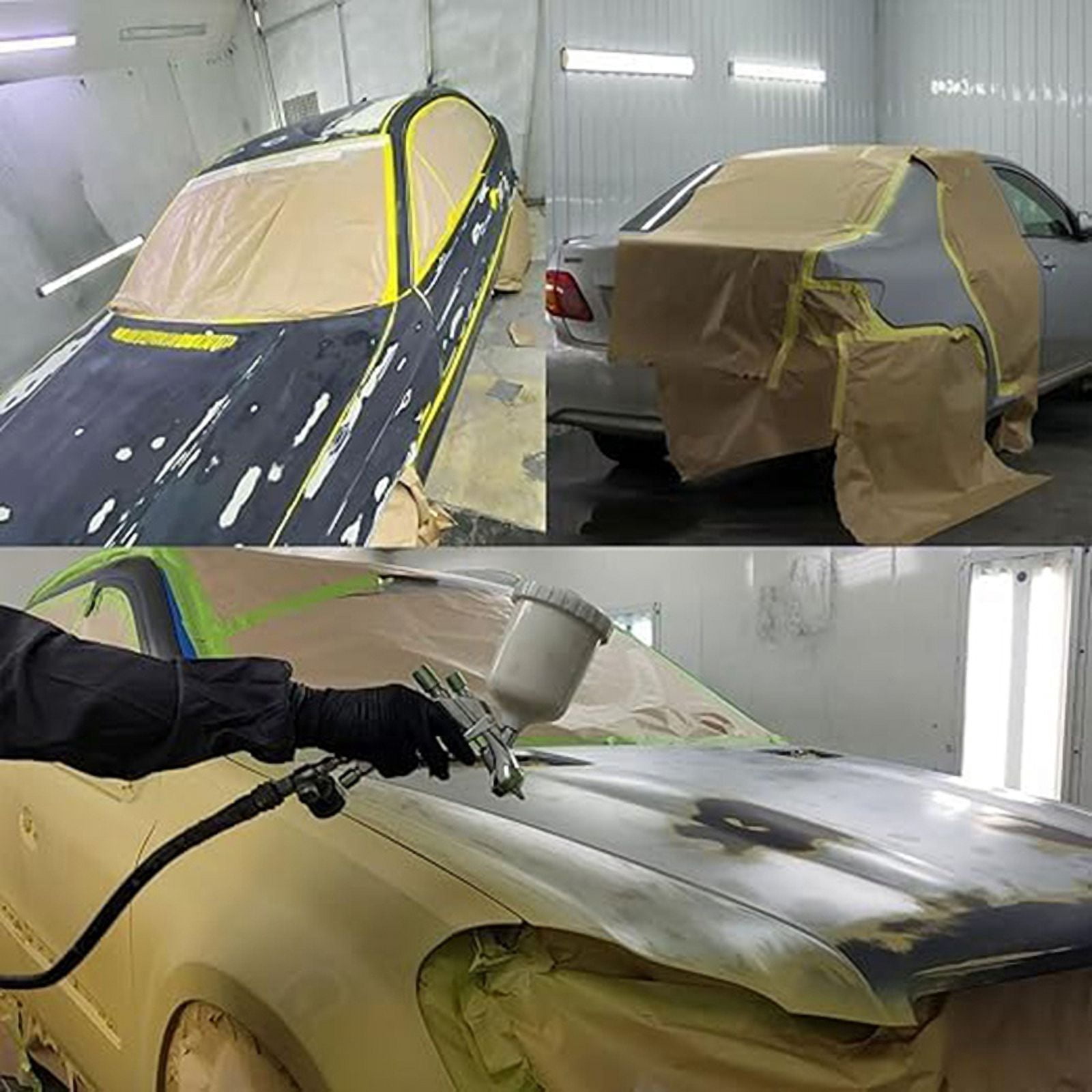Pre Taped Masking Paper for PaintingAdhesive Tape & Drape Painters Paper, Automotive Paint, House Decoration, DIY