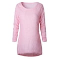 thumbnail image 2 of MRULIC Sweater for women Womens Casual O-neck Solid Long Sleeve Jumper Sweaters Blouse Tops Women's Pullover Sweater Pink + L, 2 of 6