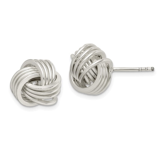 Beautiful Sterling Silver Polished Knot Post Earrings