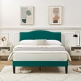 thumbnail image 2 of VECELO 3-Piece Green Bedroom Set with Queen Upholstered Bed Frame and 2 Nightstands, 2 of 9