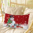 thumbnail image 4 of Red Snowman Christmas Pillow Covers, Linen Long Throw Pillow Case, Xmas Tree Gifts Snowflake Winter Holiday Pillow Protector Decorative Cushion Cover for Living Room/Bedroom 12" x 20", 4 of 8