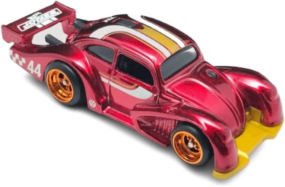 Hot Wheels Volkswagen Käfer Racer Super Treasure Hunt, Red Die-Cast Car, HW Contoured Series, 5/5