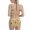 thumbnail image 6 of Pofeuu 70s Groovy Hippie Print Womens Bathing Suits Modest High Waisted Bikini Sets Cute Halter 2 Piece Swim Suit, 6 of 7
