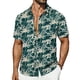 thumbnail image 2 of Ceisia Men's Loose Fit Casual Short Sleeve Button Down Shirt with Tropical Print for Beach Vacation and Daily Wear Army Green XL Gifts, 2 of 7