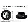 thumbnail image 3 of Spooky Gothic Round Vent cover 6" Duct Opening (Overall 7-1/2") Spider Web Design Solid Cast Aluminum Register | Powder Coated BLACK with Detachable Steel Metal Louver-Without Holes for Floor, 3 of 11