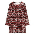 thumbnail image 2 of Christmas Snowflakes with Red And Black Buffalo Plaid Pattern Loose Dress Evening Dress Summer Dresses for Women Luxury Dress Long Sleeved Dress, 2 of 4