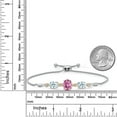 thumbnail image 5 of Gem Stone King 925 Silver & 10K Yellow Gold Pink Moissanite Sky Blue Aquamarine & Lab Grown Diamond Bracelet for Women | 5.28 Cttw | Gemstone | Oval 10X8MM and 8X6MM | Fully Adjustable 9 inch, 5 of 5