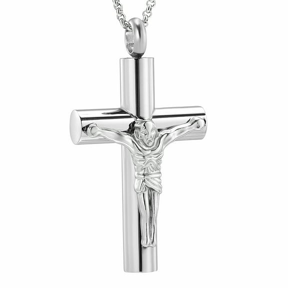 Cross Urn Necklace for Ashes Stainless Steel Cremation Jewelry for Human Ashes Waterproof Cremation Jewelry for Women Gilrs Keepsake Memorial Ashes Pendant