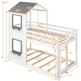 thumbnail image 6 of Bellemave House Bunk Bed, Wood Twin Over Twin Bunk Bed with Roof, Floor Bunk Bed with Ladder for Teen, No Box Spring Needed (Grey+White), 6 of 9