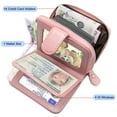 thumbnail image 3 of 5PCS Credit Card Case Rfid Protection Card Holder Wallet Women Leather With 12 Cards 4 Id Windows & 2 Money Coin Pocket Compartments Wallet Women Small Wallet Women, 3 of 7