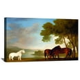 thumbnail image 1 of George Stubbs Paintings Sporting Art Print Two Bay Mares And A Gray Pony In A Landscape Canvas Art Framed Wall Art, 1 of 7