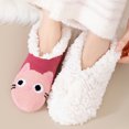 thumbnail image 5 of Fabrcox Womens Plush Indoor Slipper Socks, Christmas Holiday Print, Non Slip Grippers Cozy Winter Fuzzy Socks, Loungewear Sleep Socks for Home (E), 5 of 6