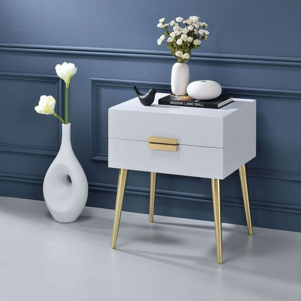 Side Table White Desk With Drawers Modern Nightstand Small Tables Narrow End For Spaces In Bedroom Com Side Tables Narrow End Table, Small Side Table With Drawers White