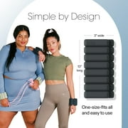 Bala Bangles Wrist & Ankle Weights for Women & Men (Charcoal) - 1 Pound Silicone Bracelet Set