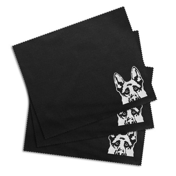 WIRESTER Set of 3pcs 7.09 x 5.91 inches Microfiber Cleaning Cloth Soft For Camera Len Screen Eyeglass Sunglasses - German Shepherd Dog