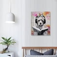 thumbnail image 3 of Dog Wall Art for Bathroom, Funny Animal Canvas Print Painting for Bedroom, Black and White Pictures Decor,, 3 of 4