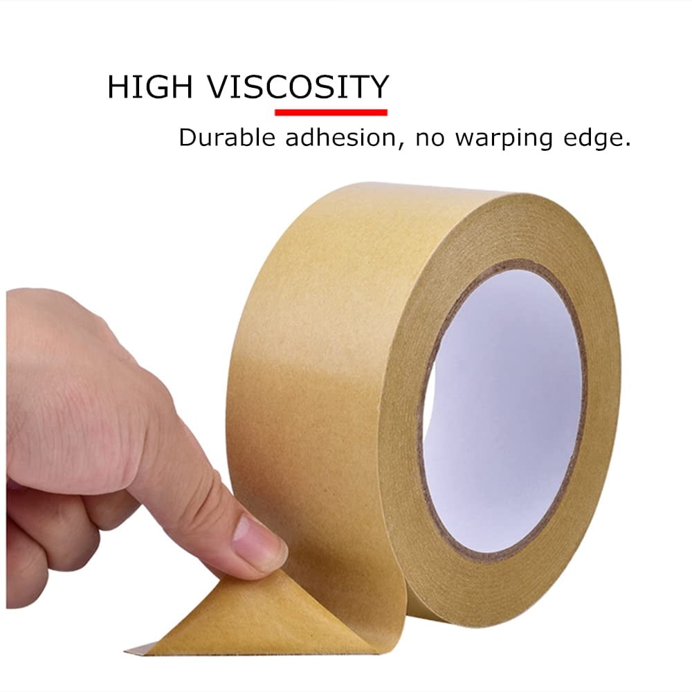 Triani 5 Rolls Self Adhesive Kraft Paper Tape 1.97 inch x 55 Yard Brown Shipping Tape Cardboard Tape for Heavy Duty Packing and Carton Sealing