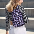 thumbnail image 5 of Lsque flower Skull rose Pattern Canvas Daypack, Durable Backpack, High-quality Versatile Backpack,Vintage Compact Backpack-Medium, 5 of 6