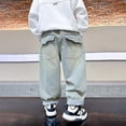 thumbnail image 7 of TBWNWG Baggy Cargo Jeans,Boy's Casual Straight Leg Jeans Loose Denim Pants with Pockets,Size 5-6 Years, 7 of 7