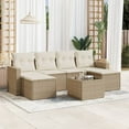 thumbnail image 1 of vidaXL Ensemble de Canapé de Jardin 7 Pcs avec Coussins en Poly Rotin Beige, 1 of 5