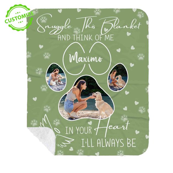 Customizaholic Personalized Memorial Blanket, Memory Blanket, Memorial Blanket, In Loving Memory Blanket, Custom Name Blanket, Custom Photo Blanket, Sympathy Blanket, Memorial Gifts