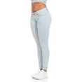 thumbnail image 1 of Cover Girl Jeans Juniors Low Rise Waisted Butt Shaping Skinny Whisker Wash Light Blue Size 7, 1 of 10
