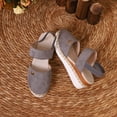 thumbnail image 6 of Mepaouo Espadrilles Wedge Sandals for Women 2025 Closed Toe Ankle Strap Summer Platform Heels Shoes Grey, 6 of 8
