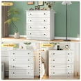 thumbnail image 2 of 4 Drawer White Dresser for Bedroom, 35 Inch Tall Storage Chest with Large Drawers, Modern Space Saving Furniture for Hallway, Entryway (White), 2 of 14