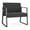Adler Nocturnal, variant on Waterfall Reception Waiting Sled Base Bariatic Chair / Charcoal Steel / Blue
