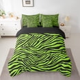 thumbnail image 2 of Manfei Animal Print 7 Pieces Bedding Comforter Set,Zebra Print Full Bedding Set Lightweight,Abstract Stripes Fitted Sheet Flat Sheet,Ultra Soft Wildlife Bedroom Decoration,Reversible, 2 of 7