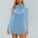 thumbnail image 3 of Vestido Largo con Mangas Largas Vestido de Cuello Redondo de Manga Larga de Color Sólido de la Moda de las Mujeres con Poliéster Suave, Vestido Informal Transpirable para la Primavera Diaria, 3 of 7