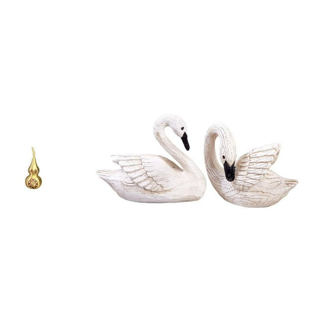 Escultura de tortuga marina,Estatua de calabaza de latón de 7 cm para escritorio,adorno Feng Shui,estatua de resina de cisne,Figuras de cisnes,estatuas,decoración para el hogar,bodas y